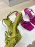 Bow Decor Multi Strap Slid On Heels